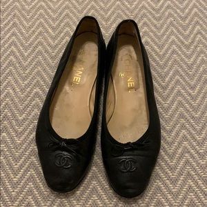 Chanel Black Ballet Flats Sz 39